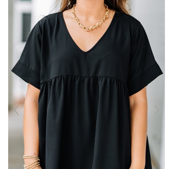 Babydoll Short Sleeve Blouse Sz M - Picture 3 of 6